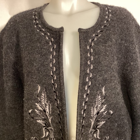 Vintage Linea by Louis Dell’Oloie Wool open Cardigan Sweater size large - Picture 2 of 9